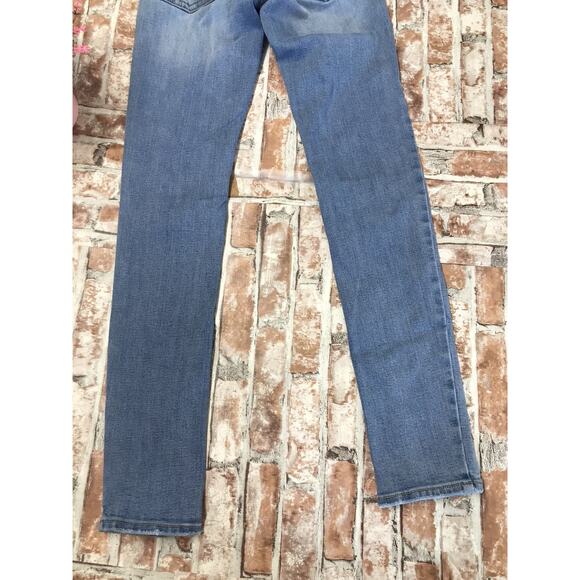 Aeropostale Low Rise Women 000 REG Distressed Light Wash Skinny Jeans Denim - Picture 5 of 8